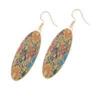 Ipetboom Boucles Oreilles Pendantes Cercle avec Pendentif Fleur Disque Rond Décoré Boucles Oreilles Bohèmes pour Femmes Bijoux pour Mariage et Fête