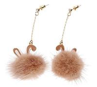 Ipetboom Boucles Oreilles Pompons Lapin Peluche Légères Boucles Pendantes Pom pour Femmes et Filles Accessoire Mode pour Fêtes et Occasions Spéciales