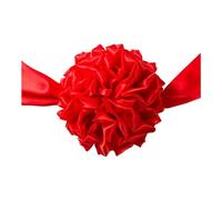 Ipetboom Boule de Fleurs Rouge 25 Cm en Tissu Hortensias, Accessoire Décoratif pour Cérémonie D'ouverture et Fête, Décoration Mariage et Inauguration Ruban de Coupe