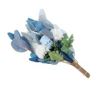 Ipetboom Bouquet Artificiel de Fleurs de et Eucalyptus Blanc-Bleu Décor Maison Arrangement Floral Réaliste sans Entretien pour Fête et Bureau