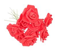 Ipetboom Bouquet de 50 Roses Artificielles Rouges Branche de Fleurs Délicates en Mousse Décoration de Mariage et Composition de Fleur pour Table de Dîner Décoration d'Intérieur et