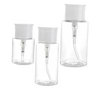 Ipetboom Bouteilles de Voyage Rechargeables à Pression Lot de 3 Bouteilles Cosmétiques Transparentes Contenants 100Ml pour Shampoing et Lotion Voyages