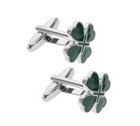 Ipetboom Boutons de Manchette Irlandais à Quatre Feuilles Lot de 2 Émail Raffiné pour Homme Accessoires Chemise Occasions et Fête Saint-Patrick