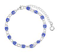 Ipetboom Bracelet à Chaîne de Poignet Evil Eye pour Femmes, Accessoire Créatif en Argenté Œil Bleu, Bijou de Personnalité Résistant la Décoloration, pour Présent et Usage Quotidien