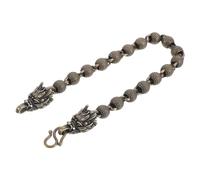 Ipetboom Bracelet Chaîne Cuivre Pur Vintage avec Tête de Dragon Perles Mates Confortables Accessoire Symbolique pour Hommes et Femmes