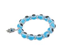 Ipetboom Bracelet Créatif Œil du Mal Vintage en Perles Bleu Ciel, Bijou Fatima pour Femme, Style Rétro, Protection le Mauvais Œil, Présent Fête et Anniversaire, Taille Unique