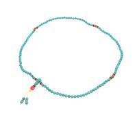 Ipetboom Bracelet de Perles de Prière Tibétaines 108 Perles 6Mm en Turquoise Naturelle Verte Bijou Unisexe Amulette pour Contemplation et Protection Spirituelle Quotidienne
