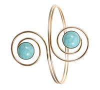 Ipetboom Bracelet Manchette Femme Doré Réglable Spirale Avec Turquoise Jonc Ouvert Inoxydable Bracelet De Bras Élégant Pour Femmes Et Filles Bijou Bohème Polyvalent