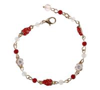 Ipetboom Bracelet Perles Élastiques avec Pendentif de Fraise Bracelet Féminin Chic pour Élégance Moderne Style Unique