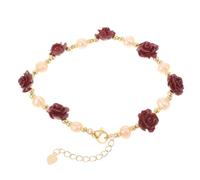 Ipetboom Bracelet Rose Réglable pour et Femmes Bijoux Perlés Esthétiques Charme Floral Délicat Anniversaire et Fête des Mères