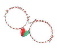 Ipetboom Bracelets de Couple Assortis en Fil Tressé Pendentif Cœur 1 Paire Unisexe pour Saint-Valentin et Noël Présent Bijoux D’Amitié pour Lui Style Classique et Solide