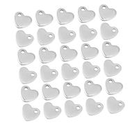 Ipetboom Breloques Inox Cœur pour Création Bijoux DIY Pendentifs Durables Acier Inoxydable Accessoires pour Décoration et Fabrication Artisanale