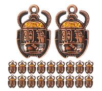 Ipetboom Breloques Scarabées Égyptiens en Métal 30 Pièces 26x16mm, Pendentifs DIY pour Colliers et Bracelets, Breloque Mini Scarabée Incrustée de Cristaux Orange, Accessoires pour Loisirs