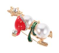 Ipetboom Broche Bonhomme de Noël Émaillée avec Cristaux et Perles Broche Pin Fantaisie pour Femme Accessoire Élégant pour Manteaux Pulls et Écharpes Hiver