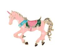 Ipetboom Broche Cheval Émail avec Cristaux Accessoire Métal pour Année Du Cheval Épingle à Revers et Élégante Cadeau Couple pour Nouvel An Chinois