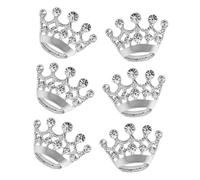 Ipetboom Broche Couronne Argentée Lot de 6 Épingles à Vêtements Épinglette pour Femmes Accessoire de Mode pour Toutes Occasions Décoration de Robes et Paquet de Transport