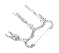 Ipetboom Broche De Dent Graduation Épingle Mignonne Épingle Pour Veste Épingle Pour Sacs à Esthétique Dentaires Pour Collègues Alliage De Zinc Silver