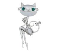 Ipetboom Broche des yeux de chat épingle à chat goupille d'écharpe broche châle épingle à nourrice clip écharpe habillement de strass Clips décoratifs alliage