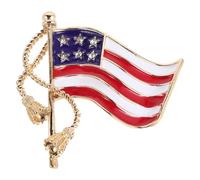 Ipetboom Broche Drapeau Américain en Métal avec Pierres Brillantes, Épinglette Patriotique pour Femmes et Hommes, Accessoire Décoratif pour Fête de L’indépendance 4 Juillet et Memorial Day,
