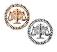 Ipetboom Broche Épingle de Revers Avocat en Métal Alliage Lot 2 Pièces Doré et Argenté Symbole Justice et Équité Accessoire Costume Homme Présent Avocat et Juge