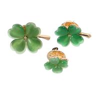 Ipetboom Broche Feuille Trèfle Chance 3 Pcs Grosse Moyenne Petite, Métal Léger, Épingles Vêtement Sécurisées, Accessoires Femmes pour Vêtements, Cardigans et Châles Quotidien