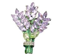 Ipetboom Broche Fleur Lavande Alliage avec Épingle Boutonnière Décorative pour Vêtements Femmes et Filles Accessoire Élégant pour Robes Chapeaux et Écharpes