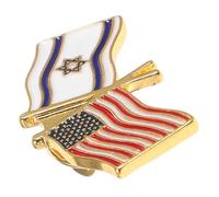 Ipetboom Broche Métal Drapeau Israël et Usa Épingle pour Vêtements et Chapeaux Accessoire Léger Décoratif Badge Fierté Patriotique Épingle de Revers Unique