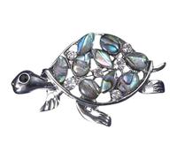 Ipetboom Broche Tortue pour Vêtements Épingle de Revers Décorative pour Écharpe Châle et Veste Accessoire Mode Femme Finition Argentée Résistante