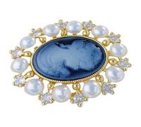 Ipetboom Broche Victorienne Vintage Portrait Dame Épingle Bijoux Anniversaire Femme Clip Chapeau Pulls