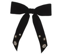 Ipetboom broche vintage Clip-arc en velours noeud pour femme broche à nœud en cristal cravate en ruban pour femme broches d'arc pour les femmes broche châle diamant Black
