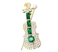 Ipetboom Broche Violon Femme Élégante En Alliage Vert, Épingle à Vêtements Musical, Accessoire Mode Pour Occasions Spéciales