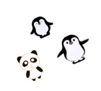 Ipetboom Broches Créatives Panda Et Pingouin Noir Et Blanc, Lot De 3 Pièces En Alliage Solide, Accessoires Costume Pour Femmes, Décoration Fêtes Et Banquets, Petit Format