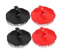 Ipetboom Brosse de Massage pour Cheveux Rondes Set de 4 Plastique Souple pour Cuir Démêlage Cheveux Humides Usage à Masseur de Cuir