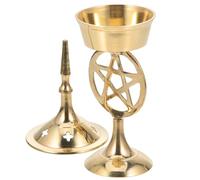 Ipetboom Brûleur Encens Vintage Laiton Pur Pentagramme Ornement de Bureau et Décoration Intérieur pour Maison Salon Yoga et Salon de Thé