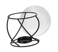 Ipetboom Brûleur pour Fondants Parfumés Noir Diffuseur Huiles Essentielles et Cire Chauffe-Bougie Décoratif pour Aromathérapie Maison