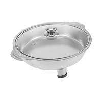Ipetboom Buffet Acier Inoxydable avec Couvercle Bac Alimentaire et pour Restauration Plateau Rond pour Cuisine Collective et Service Buffet