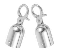 Ipetboom Butée d'Extrémité de Corde en Acier Inoxydable Mousqueton Métallique 2 Pièces Embout de Cordon pour Garde-Corps Connecteur de Câble Sécurisé pour Barrières de Corde Usage