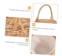 Ipetboom Cabas Tressé Rotin Naturel pour Femme à Main Tissé Main Cabas de Plage Polyvalent pour Voyages Dété et Capacité Modérée pour Affaires Personnelles Couleur