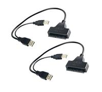 Ipetboom Câble Adaptateur USB vers Interface de Disque 25 Pouces pour Disque Dur Externe Câble de Transfert de Données Port D’Alimentation Auxiliaire Lot de 2 Pièces Compatible Boîtier