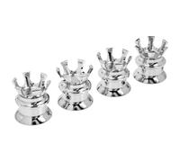 Ipetboom Cache-Écrous D’Axe de Roue Moto 4 Pièces en Alliage D’Aluminium Cnc Argenté Bouchons de Vis Moteur Couronne Accessoires Solide et Compacts pour Personnalisation Moto