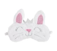 Ipetboom Cache-Œil Lapin en Peluche Blanc pour Dormir, Masque Sommeil Doux Bandeau Ajustable, pour Filles et Femmes en Voyage la Maison
