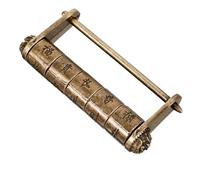 Ipetboom Cadenas à Combinaison Ancien en Alliage de Zinc Grand Modèle Sculpté Style Chinois Rétro Cadenas Simple pour Boîte à Bijoux Tiroir et Meuble Décoratif Couleur Vintage Patinée