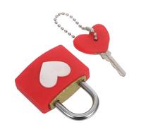 Ipetboom Cadenas d'Amour de Cœur Rouge 5 CM avec Clé Mini Cadenas Décoratif pour Porte-Clés Couple pour Voyages Bijoux Paquet et Anniversaires