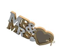 Ipetboom Cadre Photo Mariage en Bois Double Cœur Mr Mrs Décoration Mariage et Fiançailles Cadre Photo de Table Romantique pour Présents Couples et Anniversaires Décor Intérieur Élégant