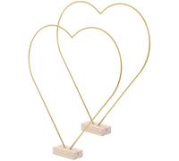 Ipetboom Cadres de Couronne de Cœur en Métal Doré Support en Bois Naturel Diamètre 30 CM X 3 MM Lot de 2 Sets de Accessoires Décoratifs pour Centres de Table Mariage et Loisirs