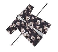 Ipetboom Capes De Salon De Coiffure Blanches Motif Rose, Taille Unique, Ceinture Ajustable, Vêtements D'invité Pour Spa Et Teinture à Chaud, Usage Professionnel Et Domestique