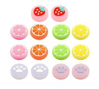 Ipetboom Capuchons de Joystick Switch en Silicone Souple 14 Pièces Protections Mignonnes Phosphorescentes à Motifs Fruits et Griffes de Chat Capuchons de Rechange pour Boutons
