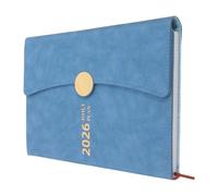 Ipetboom Carnet Agenda 2026 A5 en Cuir Pu Bleu Clair, Planificateur Académique avec Onglets Mensuels, Bloc-notes Quotidien pour Travail et Études, Organiseur Portable pour Bureau et