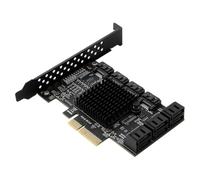 Ipetboom Carte d’Extension Pcie X4 vers Interface Serial ATA 30 10 Ports convertisseur Pcie 30 Alimentation Informatique LED indicatrice Compatible Plug and Play pour Stockage PC et