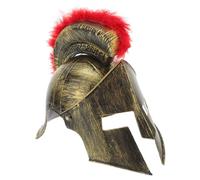 Ipetboom Casque de Guerrier Romain Décoratif pour Fête, Casque de Chevalier en Plastique Léger, Chapeau de Guerrier Spartiate Doré, Accessoire de Cosplay et Carnaval, Taille Unique